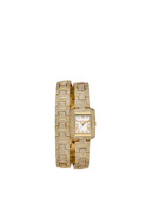 ( PREORDER ) Michael Kors Petite Emery Pave Gold-Tone Double Wrap Watch Watches In Gold MK4835