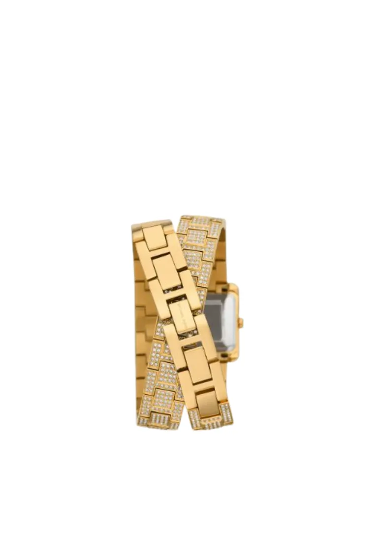 ( PREORDER ) Michael Kors Petite Emery Pave Gold-Tone Double Wrap Watch Watches In Gold MK4835
