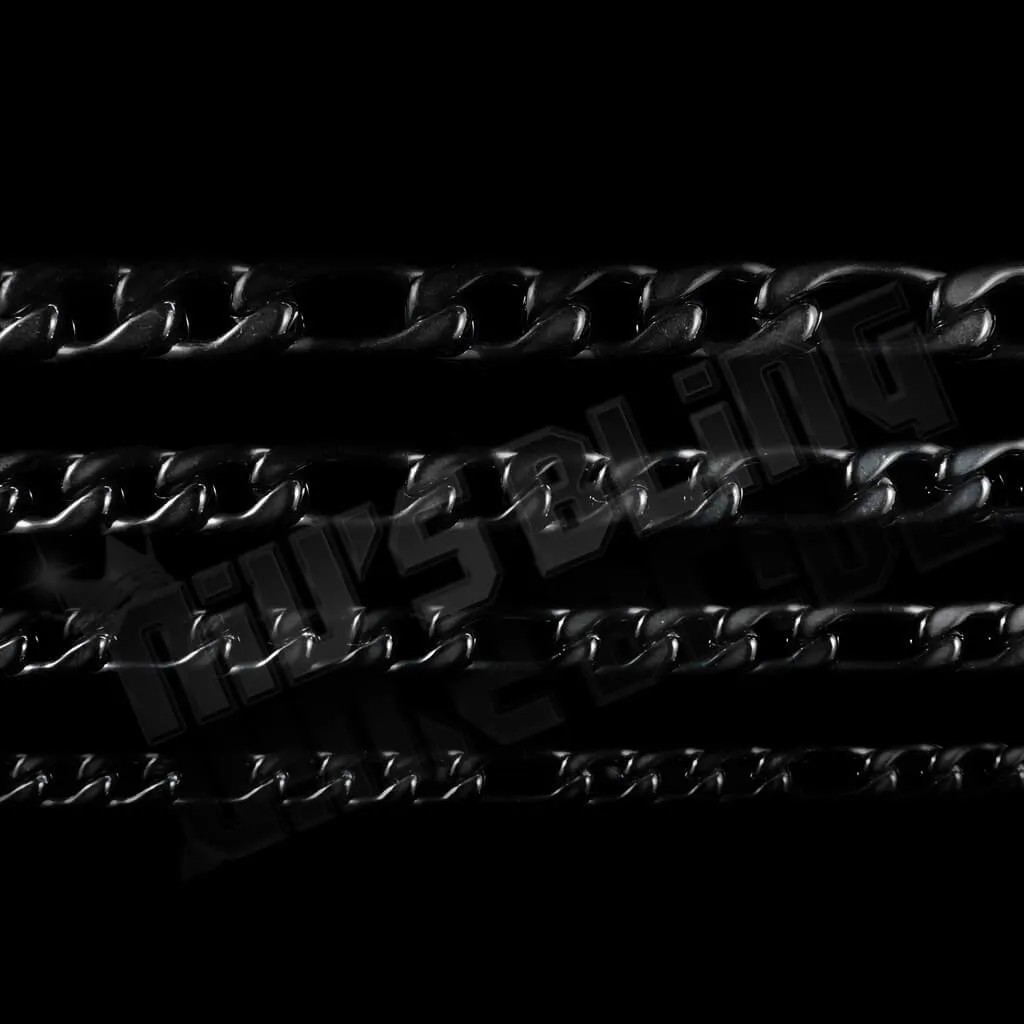 18K Black Gold Figaro Chain