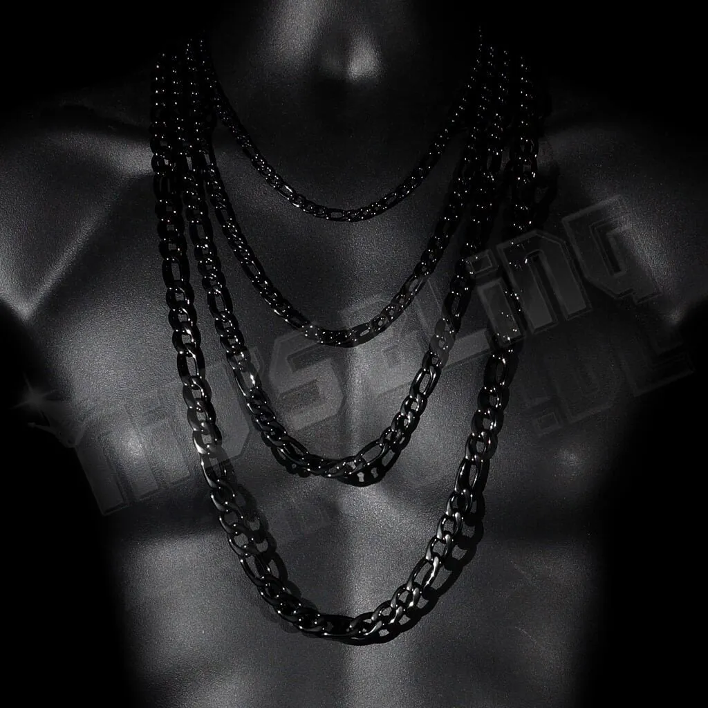 18K Black Gold Figaro Chain