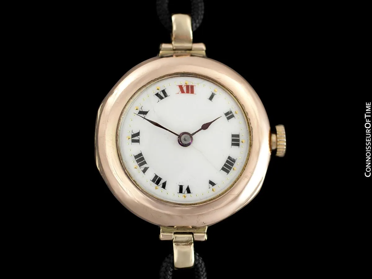 1910s Rolex Ladies Vintage Art Deco Watch - 9K Rose Gold