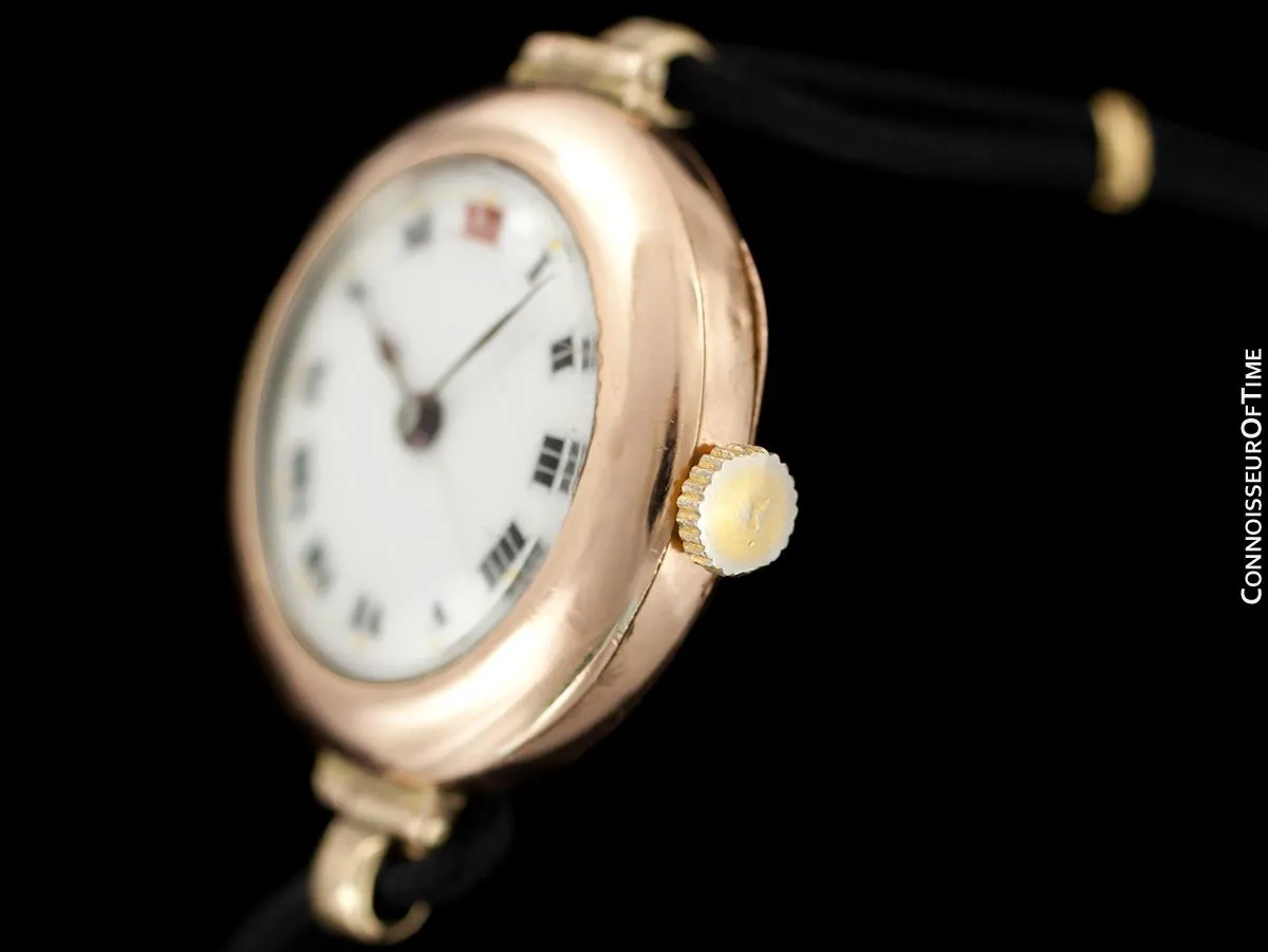1910s Rolex Ladies Vintage Art Deco Watch - 9K Rose Gold