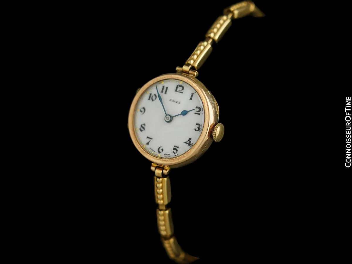 1920's Rolex Ladies Vintage Art Deco Watch - 9K Rose Gold