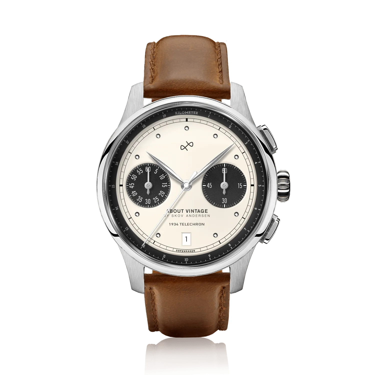 1934 Telechron, Steel / Off White & Black