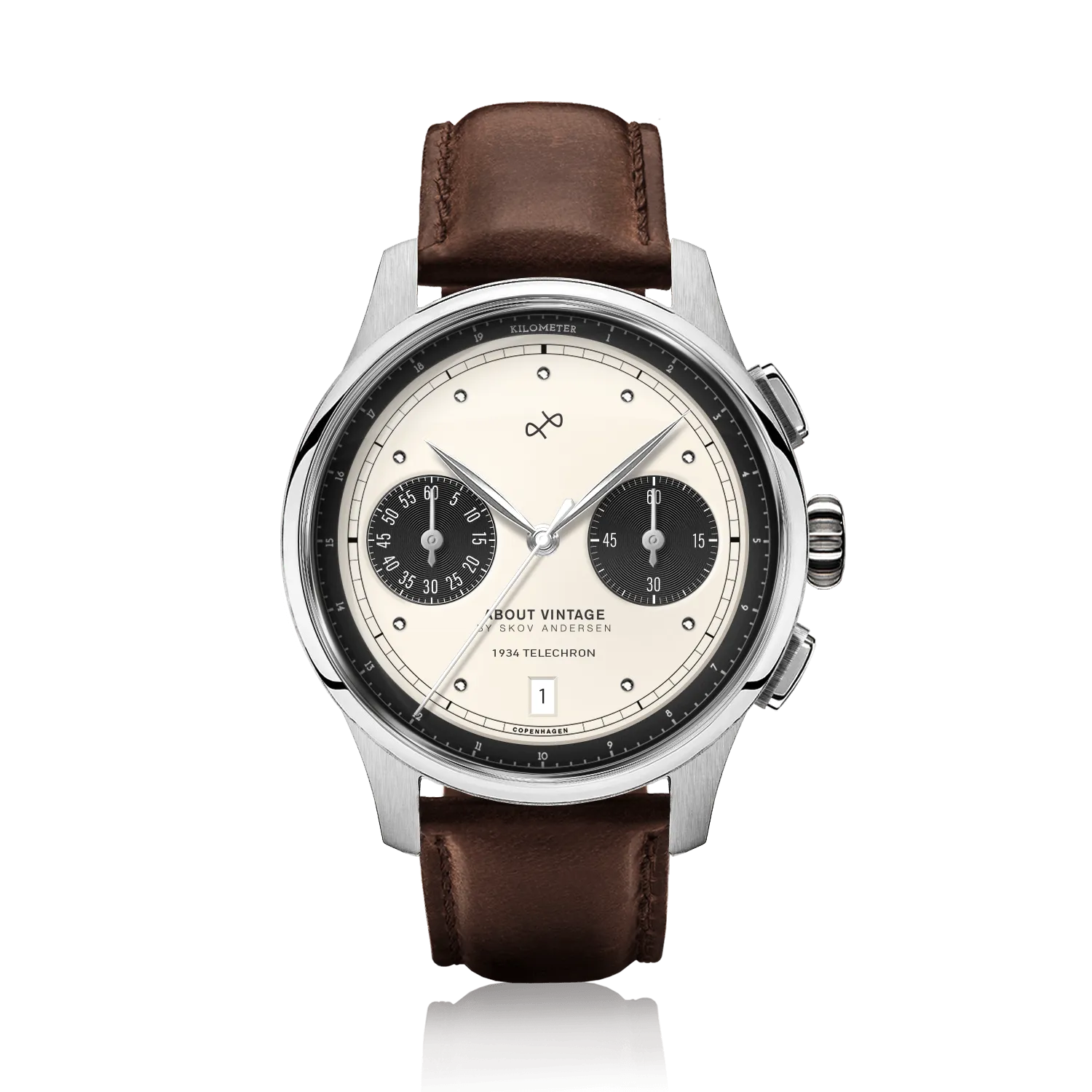 1934 Telechron, Steel / Off White & Black
