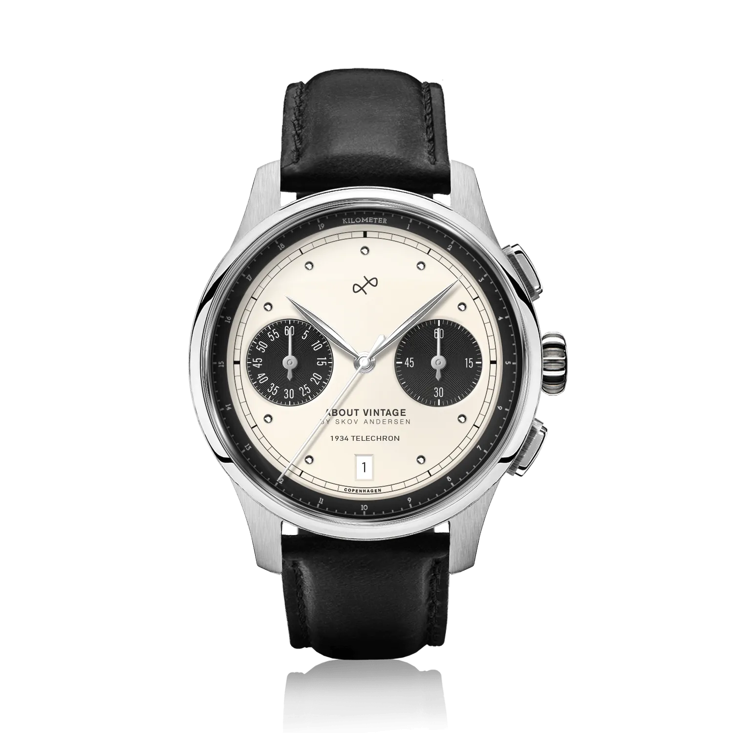 1934 Telechron, Steel / Off White & Black