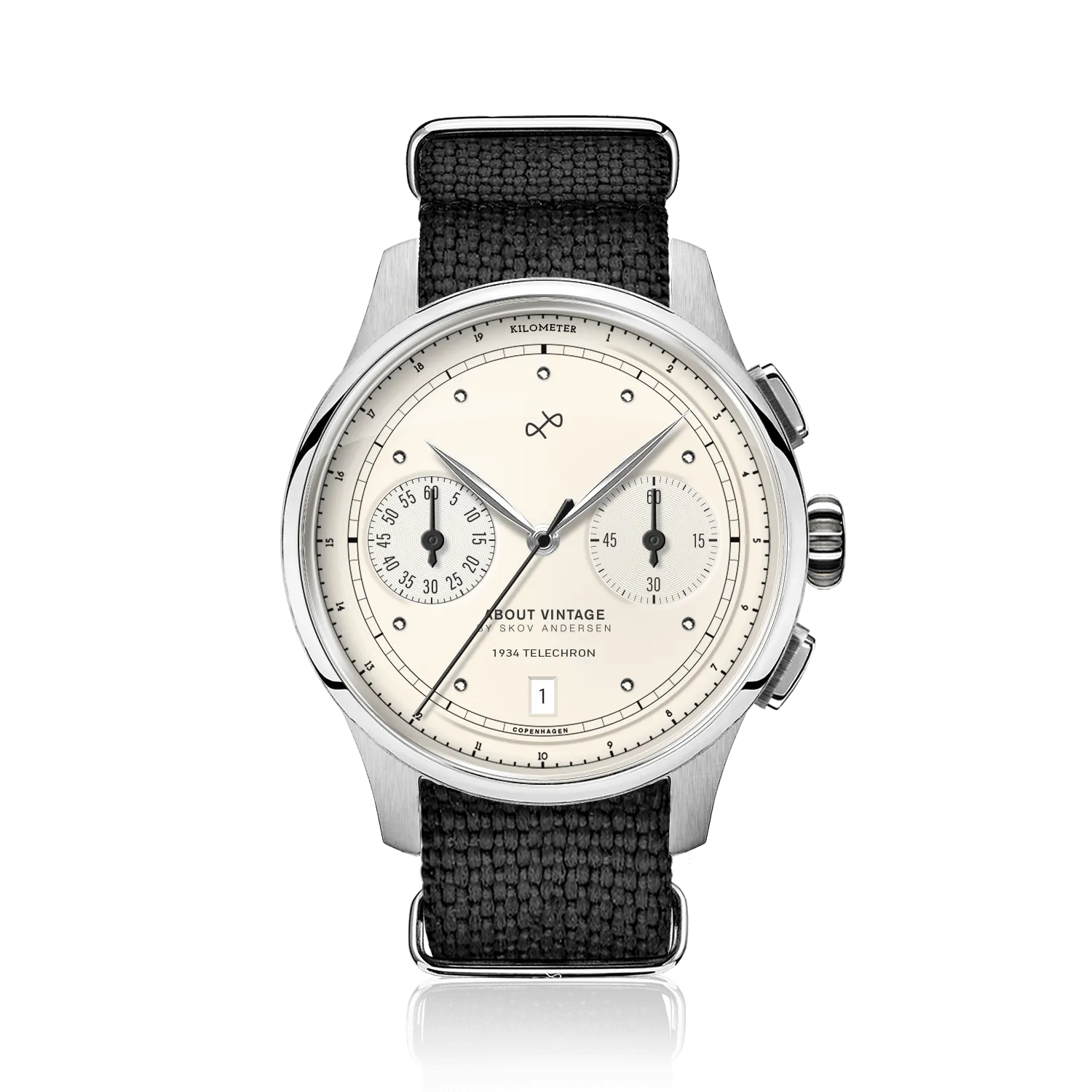 1934 Telechron, Steel / Off White