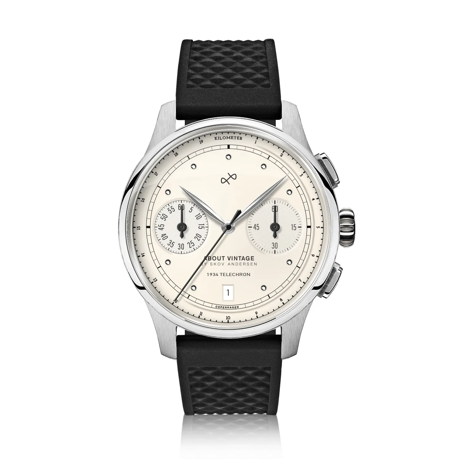 1934 Telechron, Steel / Off White