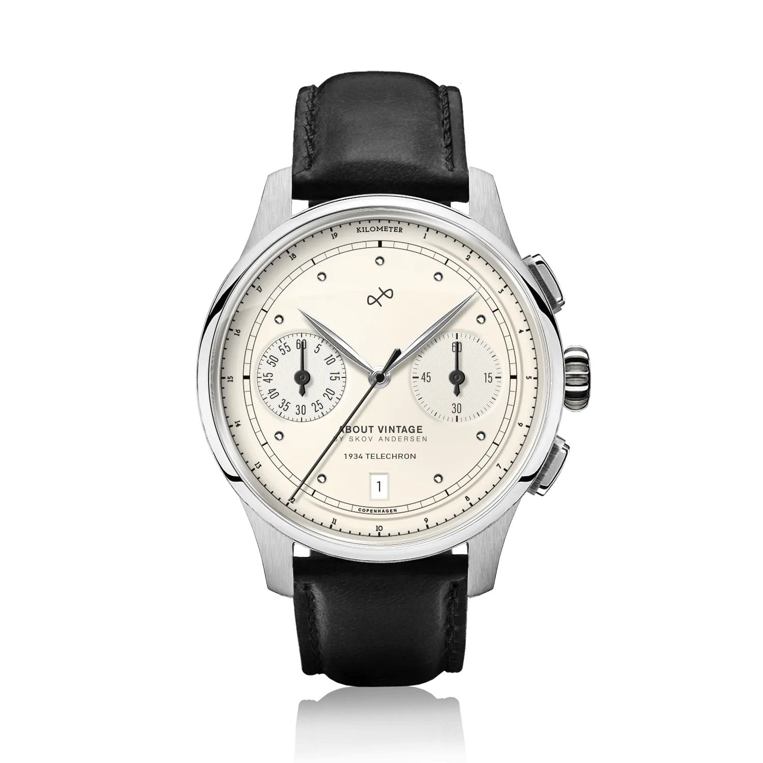 1934 Telechron, Steel / Off White