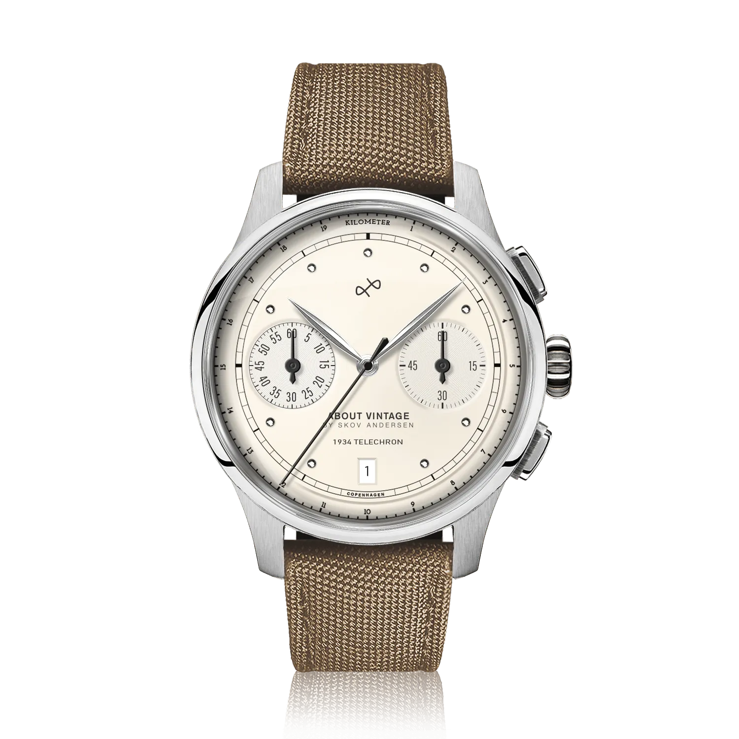 1934 Telechron, Steel / Off White