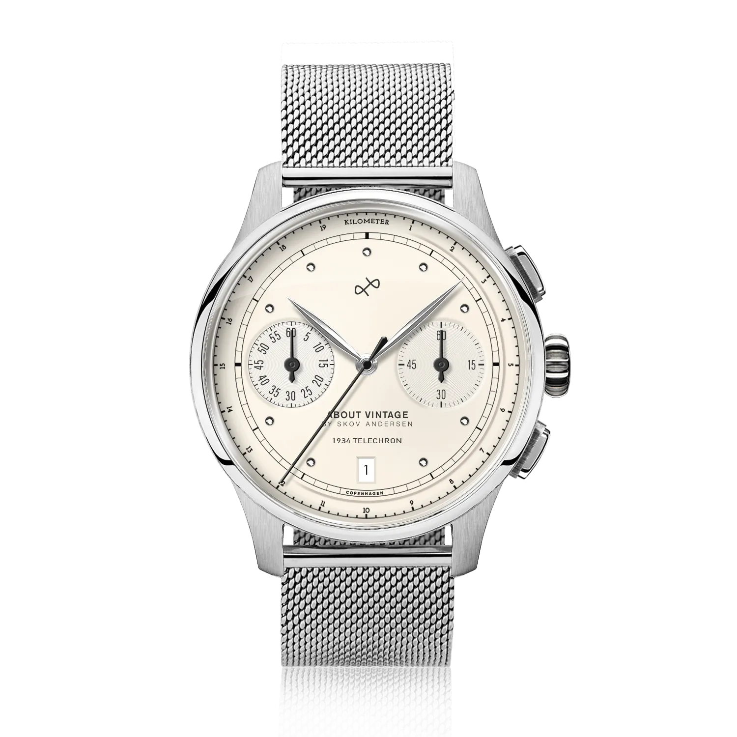 1934 Telechron, Steel / Off White