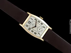 1938 Rolex Art Deco Vintage Mens Two-Tone Dial Watch - 9K Rose Gold