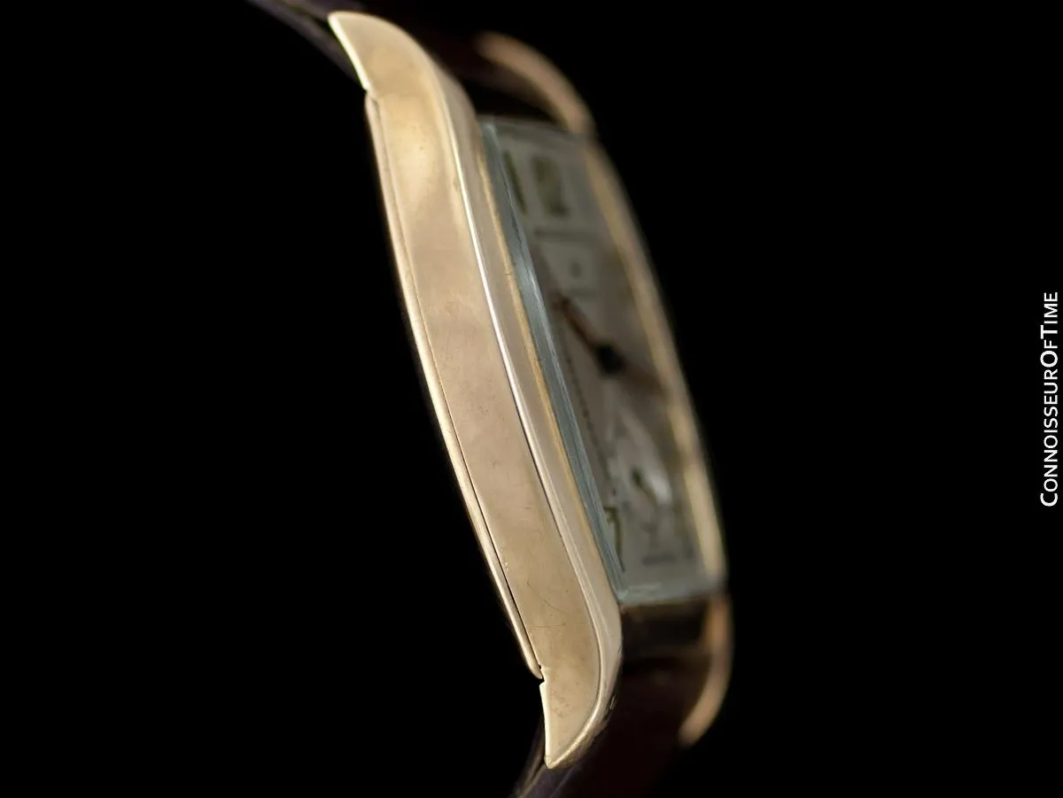 1938 Rolex Art Deco Vintage Mens Two-Tone Dial Watch - 9K Rose Gold