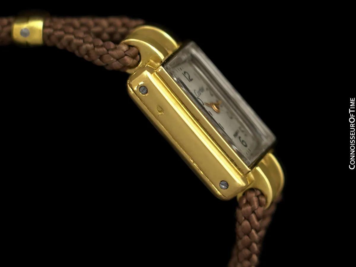1940's Cartier French Vintage Ladies Handwound Watch - 18K Gold