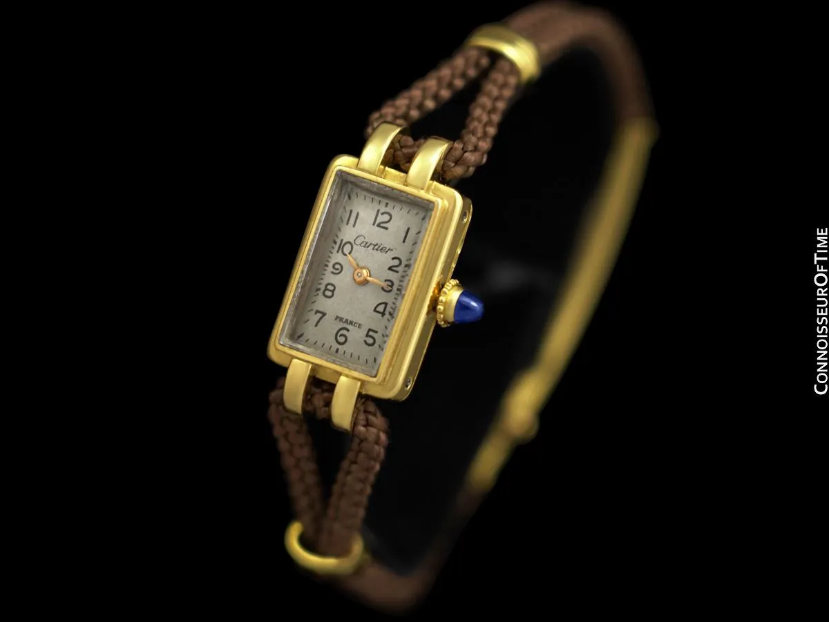 1940's Cartier French Vintage Ladies Handwound Watch - 18K Gold