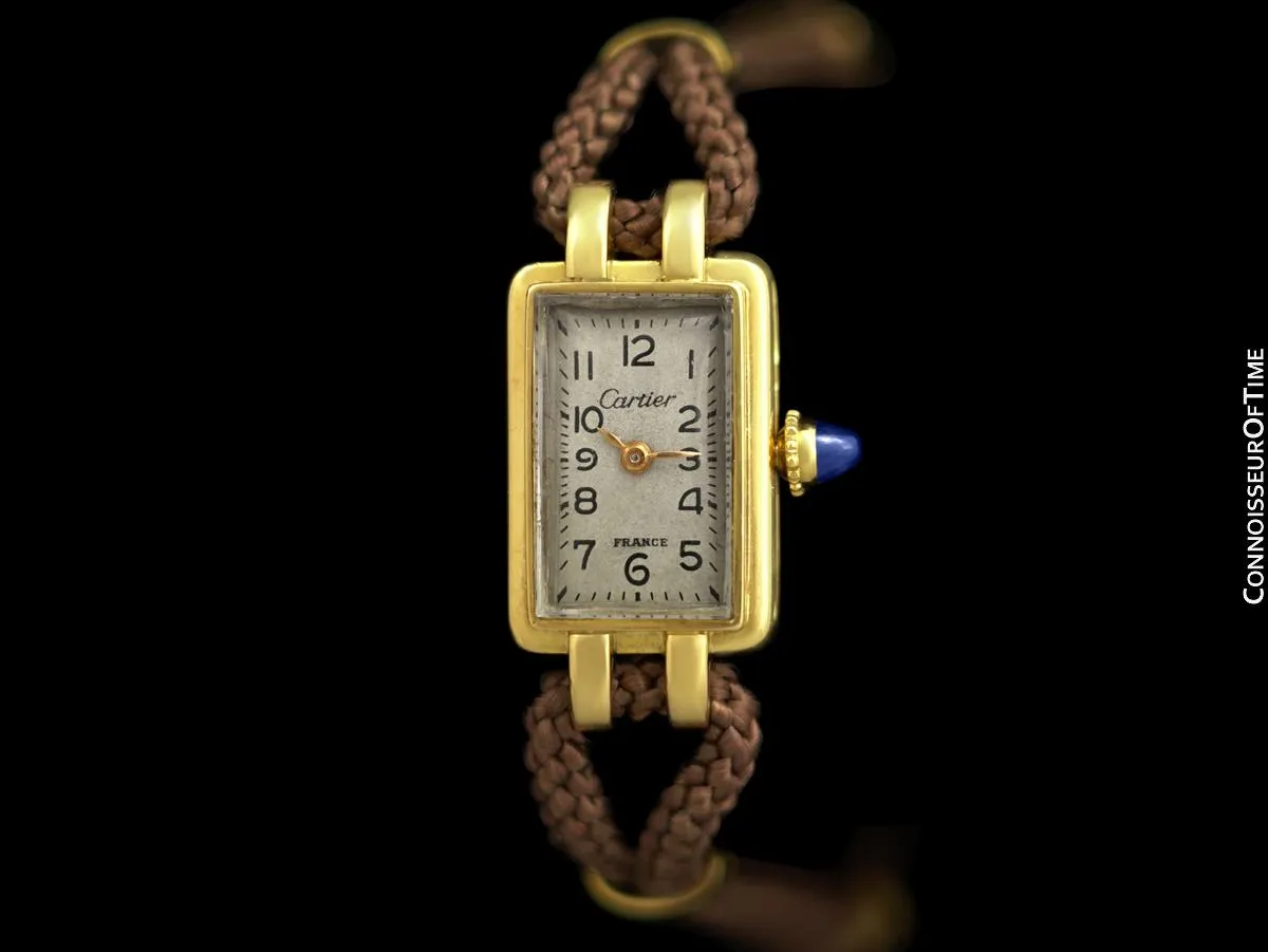 1940's Cartier French Vintage Ladies Handwound Watch - 18K Gold