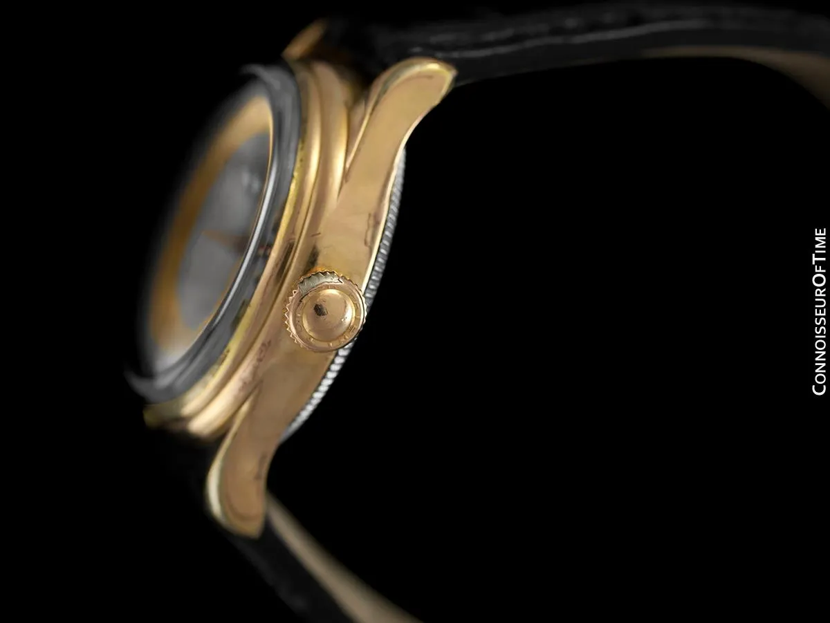 1940's Rolex Oyster Falcon Vintage Mens Midsize "Boys" WWII Military Style Watch - 14K Gold Filled & Stainless Steel
