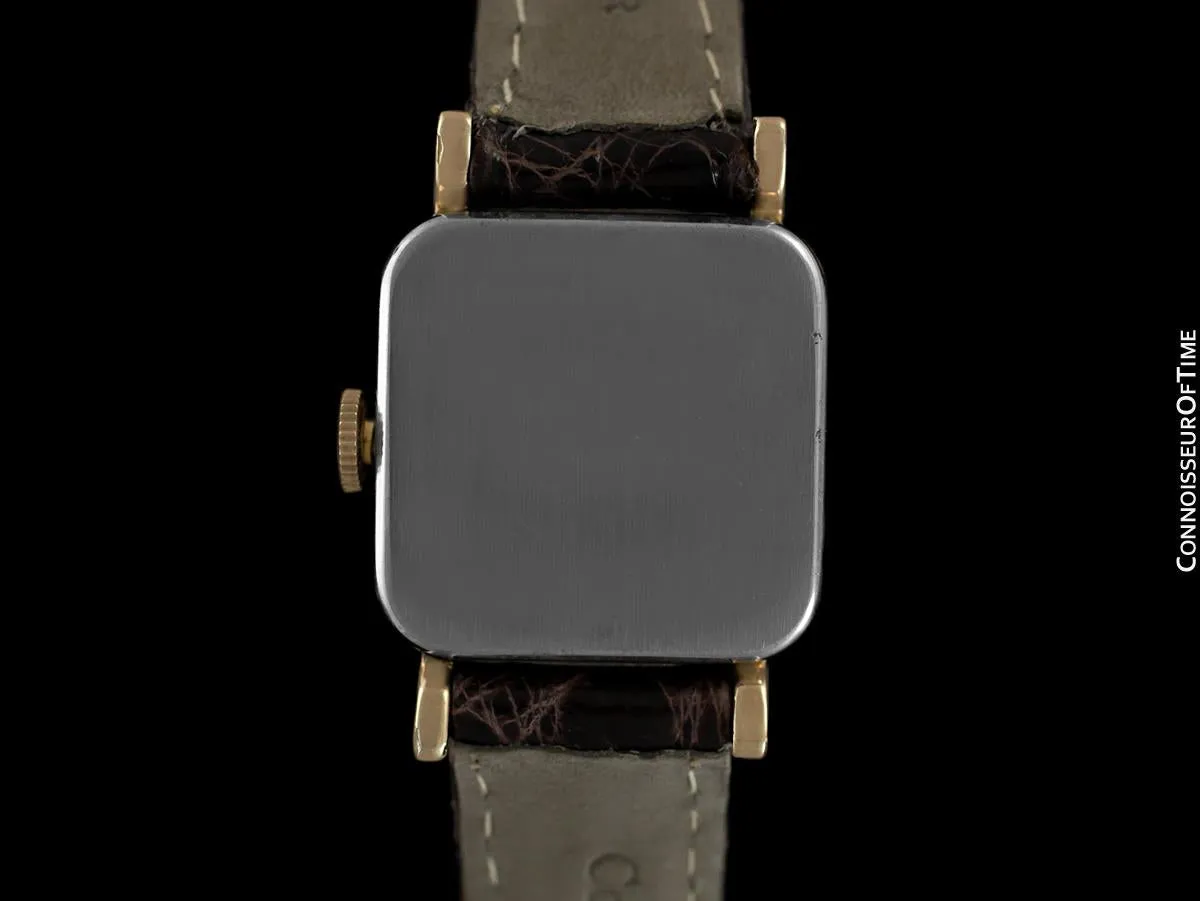 1940's Rolex Tudor Rare Double Signed Vintage Mens Watch with Box - 14K Gold Plated & Stainless Steel