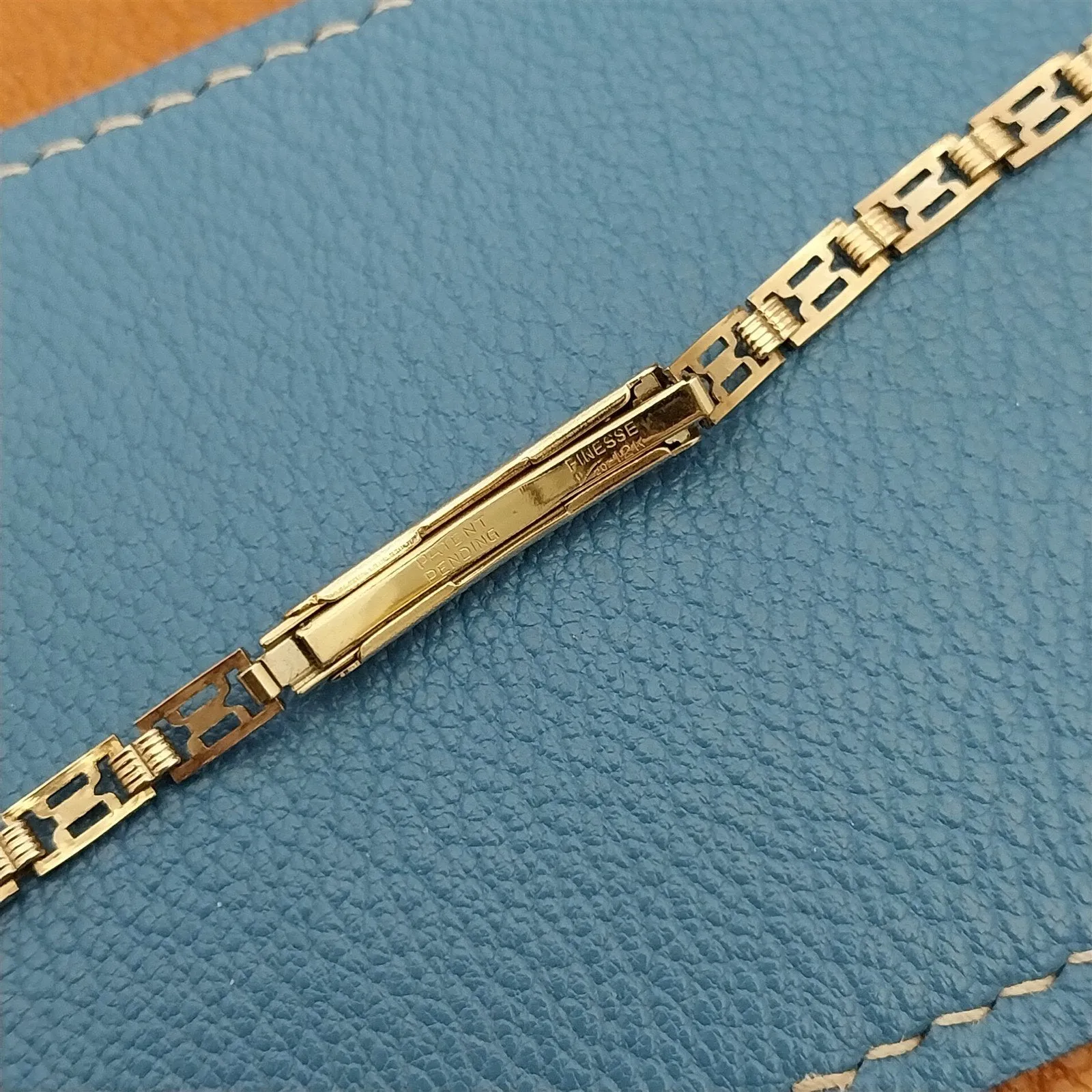 1940s Vintage Ladies Finesse USA 12k Yellow Gold Filled Cocktail Watch Bracelet
