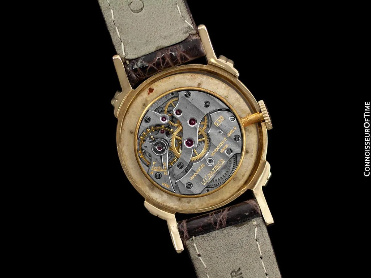 1947 Jaeger-LeCoultre Vintage Mens Midsize Watch, Beautiful Case - 14K Gold