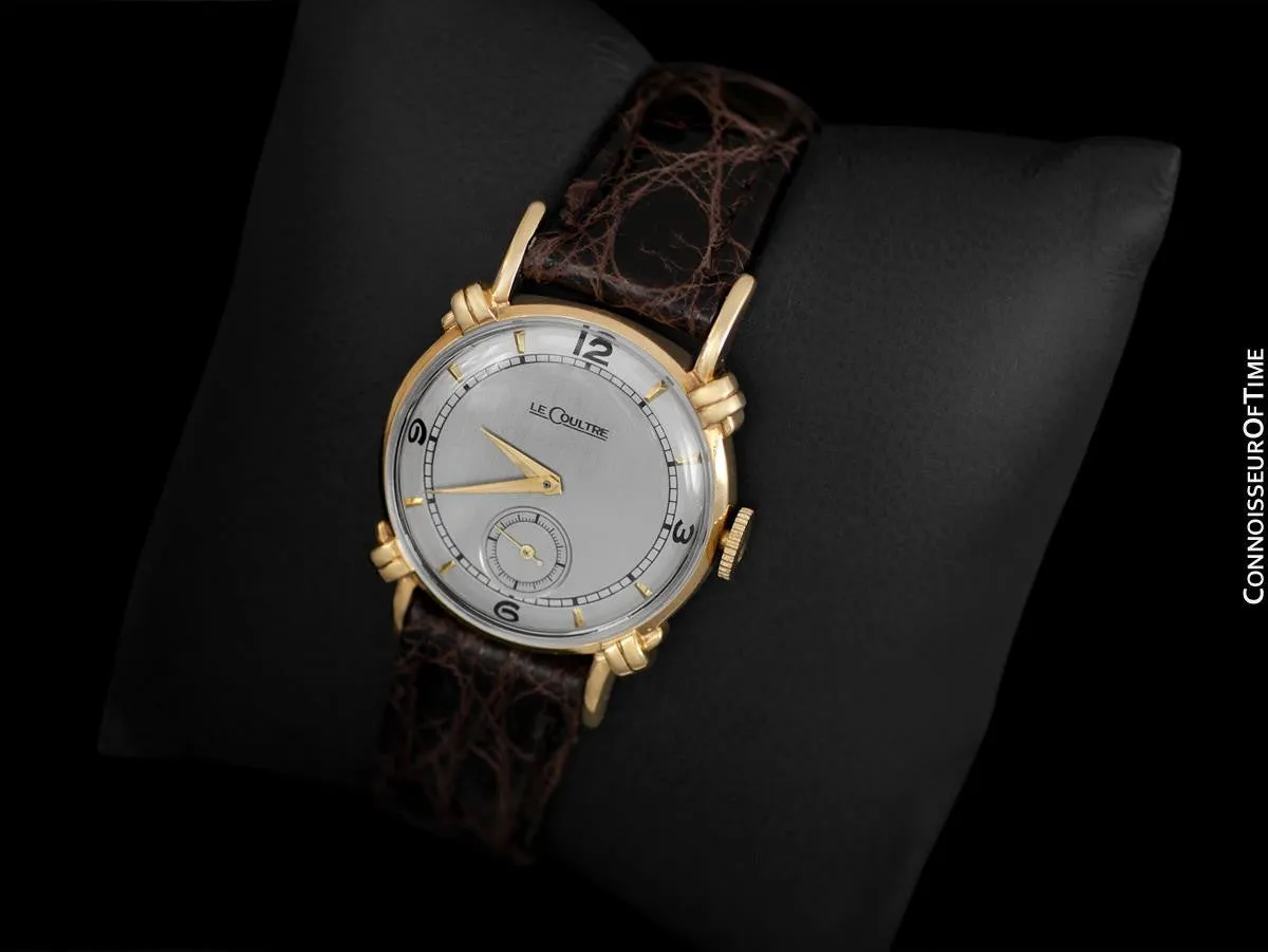 1947 Jaeger-LeCoultre Vintage Mens Midsize Watch, Beautiful Case - 14K Gold