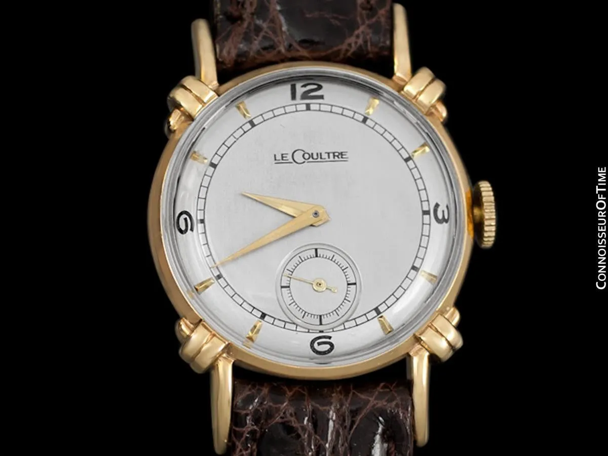 1947 Jaeger-LeCoultre Vintage Mens Midsize Watch, Beautiful Case - 14K Gold