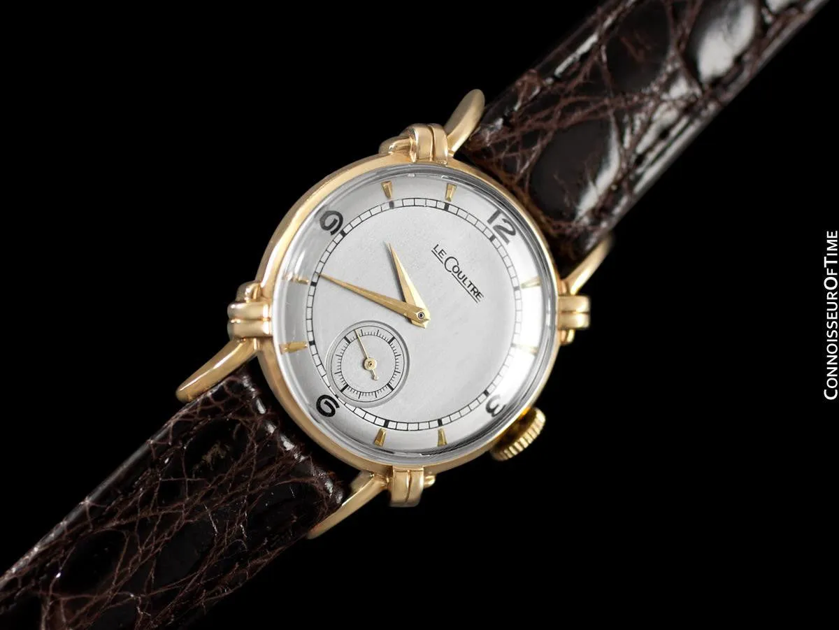 1947 Jaeger-LeCoultre Vintage Mens Midsize Watch, Beautiful Case - 14K Gold
