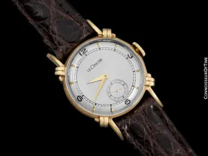 1947 Jaeger-LeCoultre Vintage Mens Midsize Watch, Beautiful Case - 14K Gold