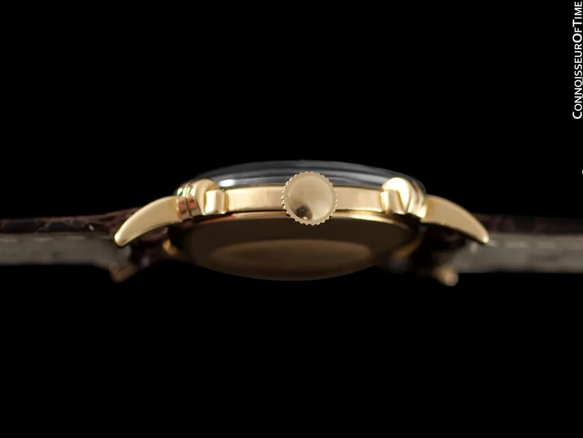 1947 Jaeger-LeCoultre Vintage Mens Midsize Watch, Beautiful Case - 14K Gold