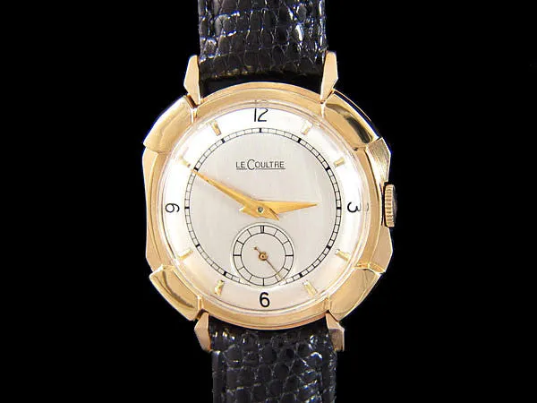 1948 Jaeger-LeCoultre Vintage Mens Watch, Rare Case, 14K Gold - The Pershing
