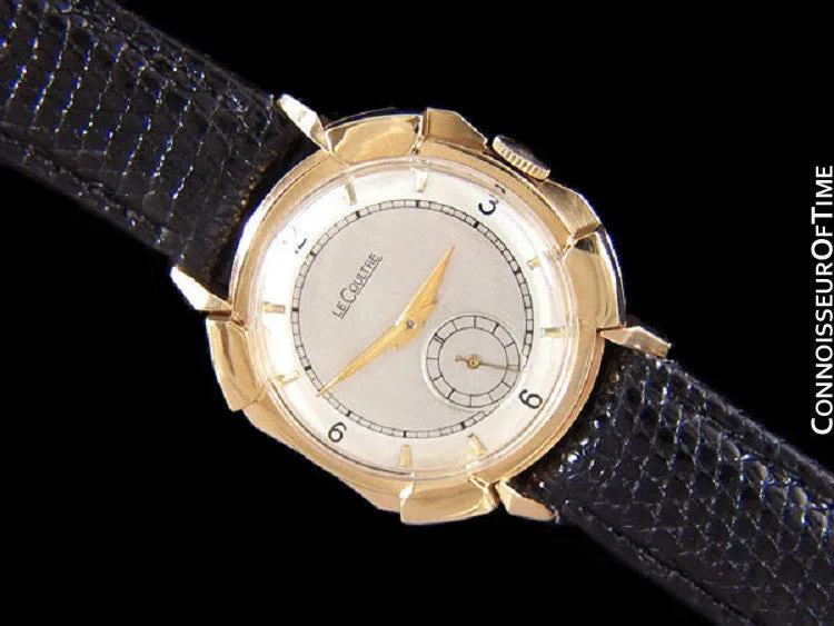 1948 Jaeger-LeCoultre Vintage Mens Watch, Rare Case, 14K Gold - The Pershing