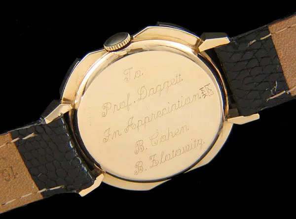1948 Jaeger-LeCoultre Vintage Mens Watch, Rare Case, 14K Gold - The Pershing