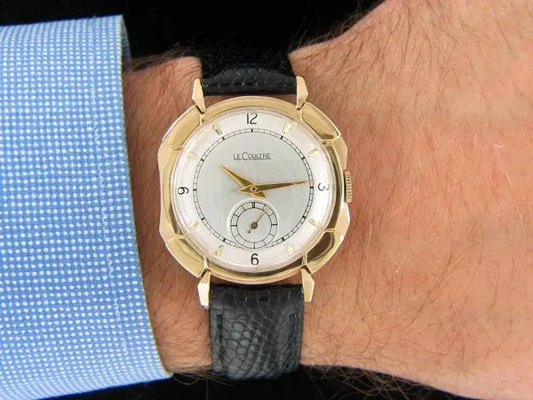 1948 Jaeger-LeCoultre Vintage Mens Watch, Rare Case, 14K Gold - The Pershing