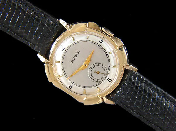 1948 Jaeger-LeCoultre Vintage Mens Watch, Rare Case, 14K Gold - The Pershing