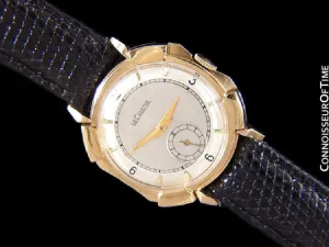 1948 Jaeger-LeCoultre Vintage Mens Watch, Rare Case, 14K Gold - The Pershing