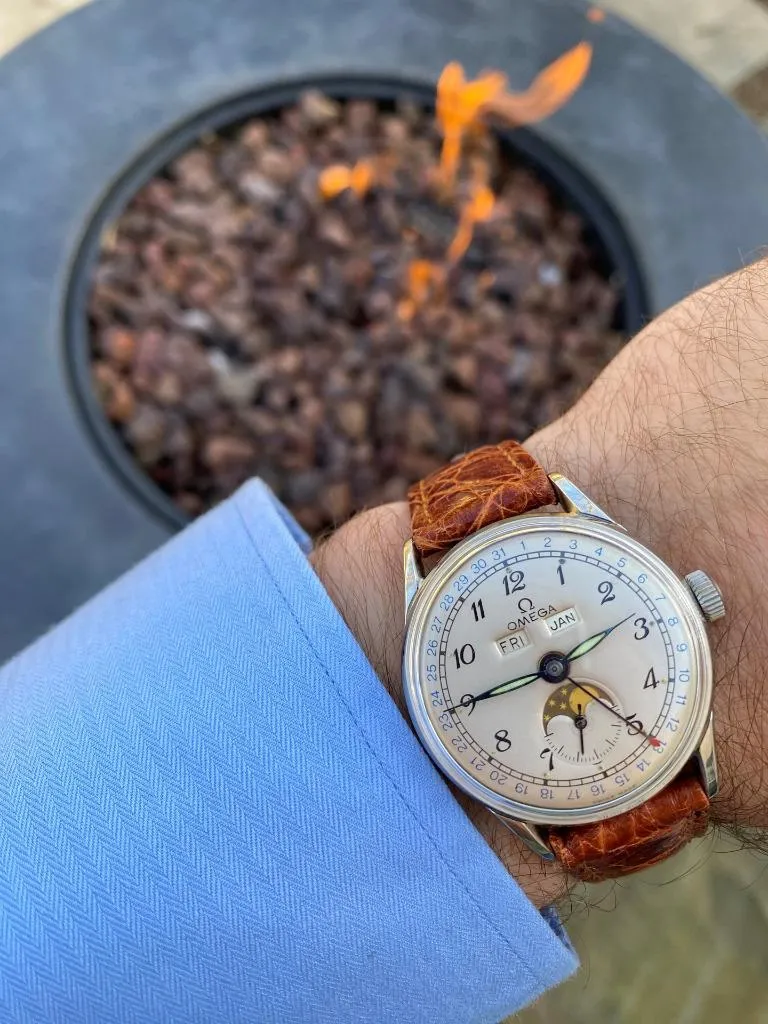 1948 Omega Cosmic Vintage Triple Date, Moon Phase Watch - Stainless Steel