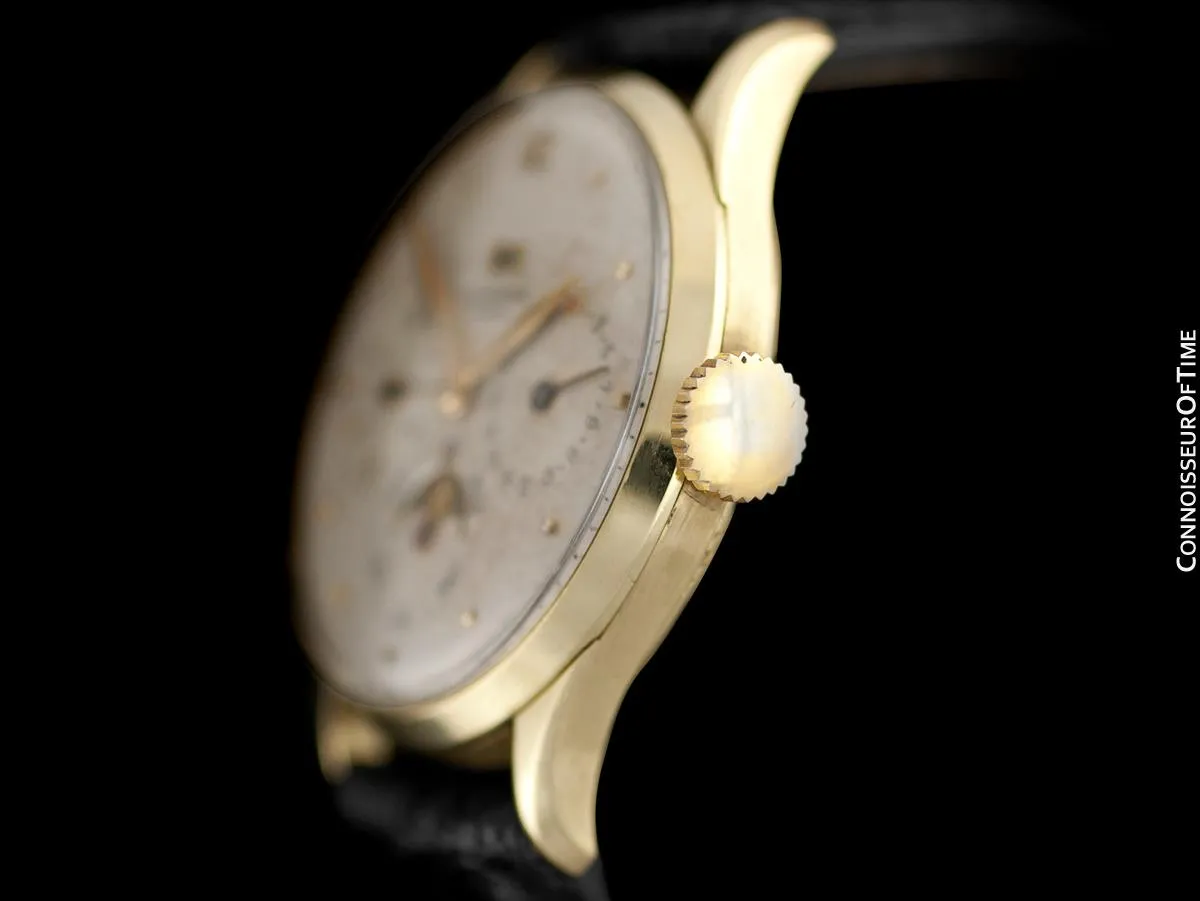 1948 Universal Geneve Vintage Mens Triple Date Moon Phase Calendar Watch - 14K Gold