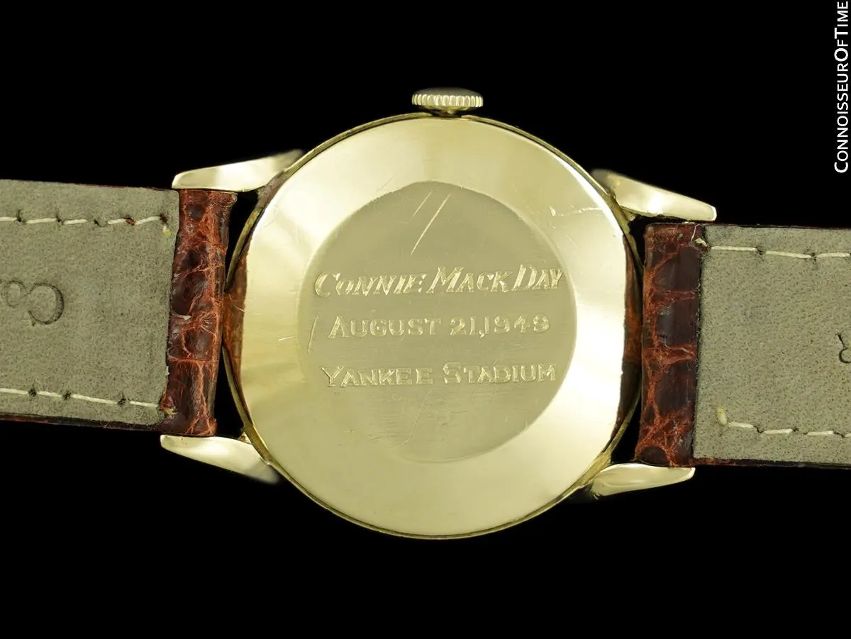 1949 Wittnauer Vintage 14K Gold Mens Watch - Owned & Worn by Yankee Baseball Great Lefty Gomez