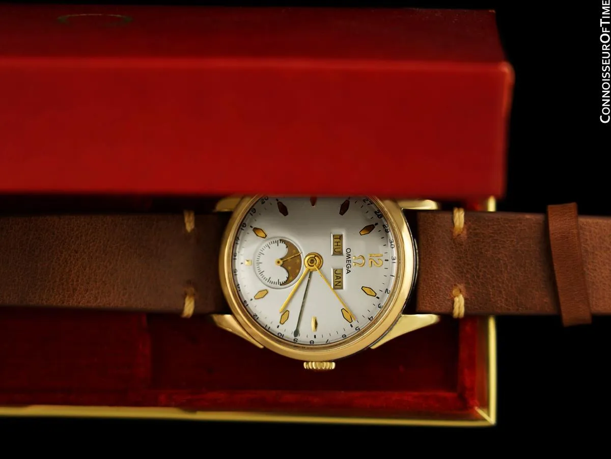 1950 Omega Cosmic Vintage Triple Date, Moon Phase - 14K Gold & Stainless Steel