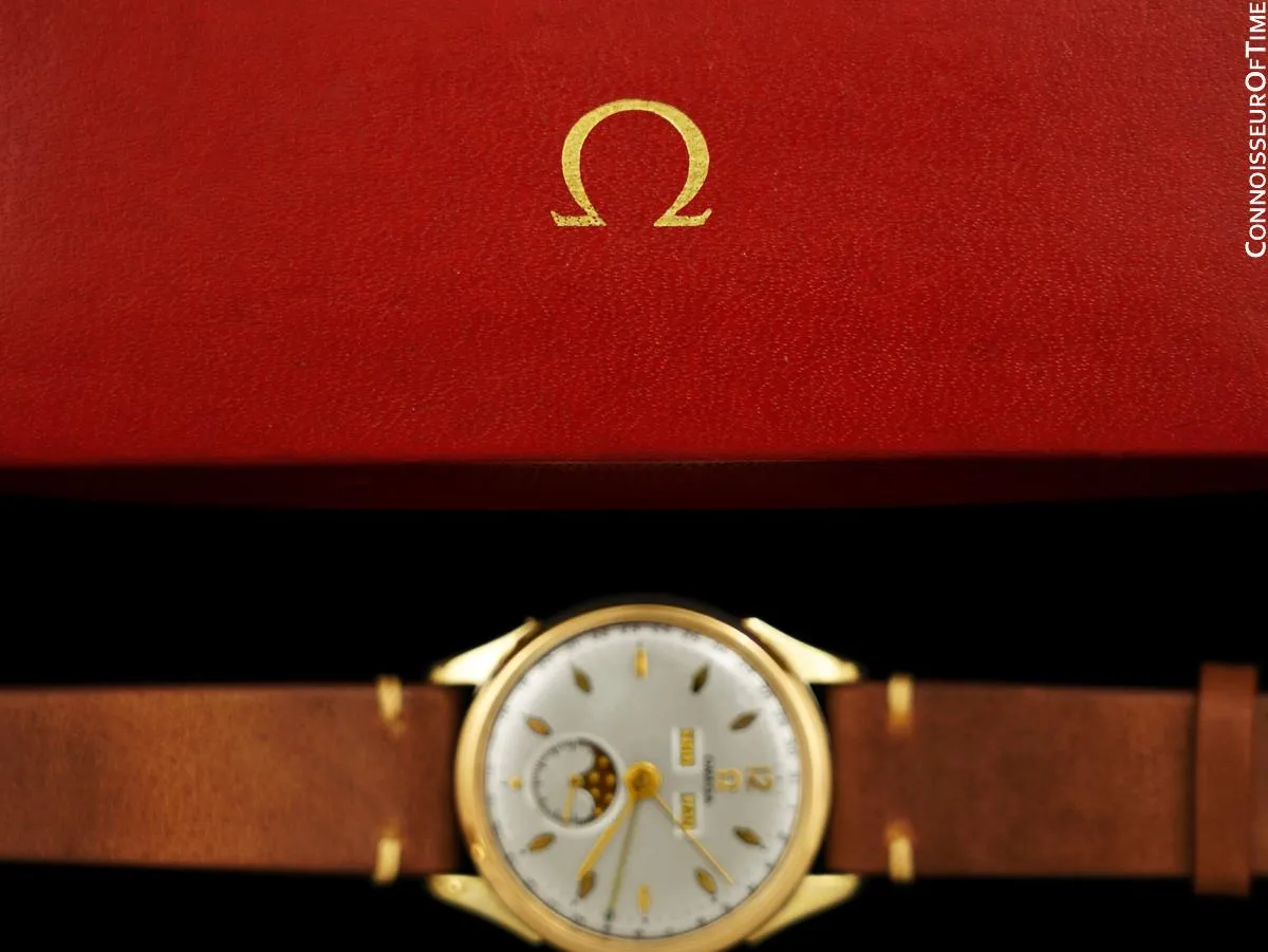 1950 Omega Cosmic Vintage Triple Date, Moon Phase - 14K Gold & Stainless Steel
