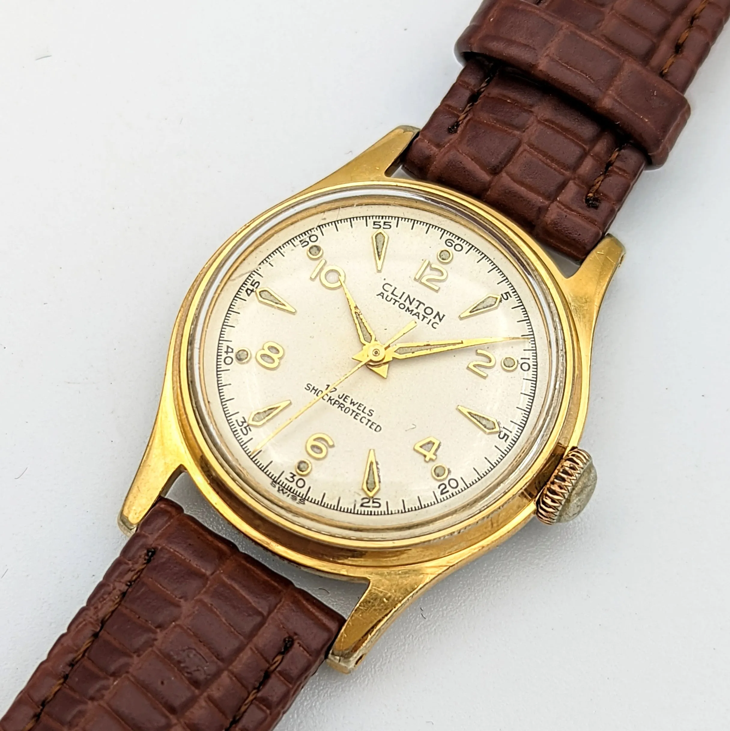 1950's CLINTON Automatic Watch Cal. 1361 17 Jewels Schockprotected Swiss Wristwatch