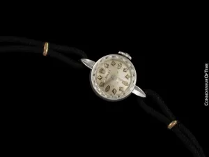 1950's Rolex Ladies Vintage Watch with Rare Star Dial - 14K White Gold