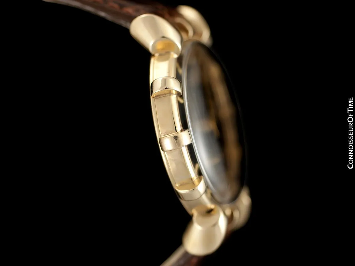 1951 Jaeger-LeCoultre Vintage Mens Watch, Rare Bradley II Model, 14K Gold - The Ships Wheel