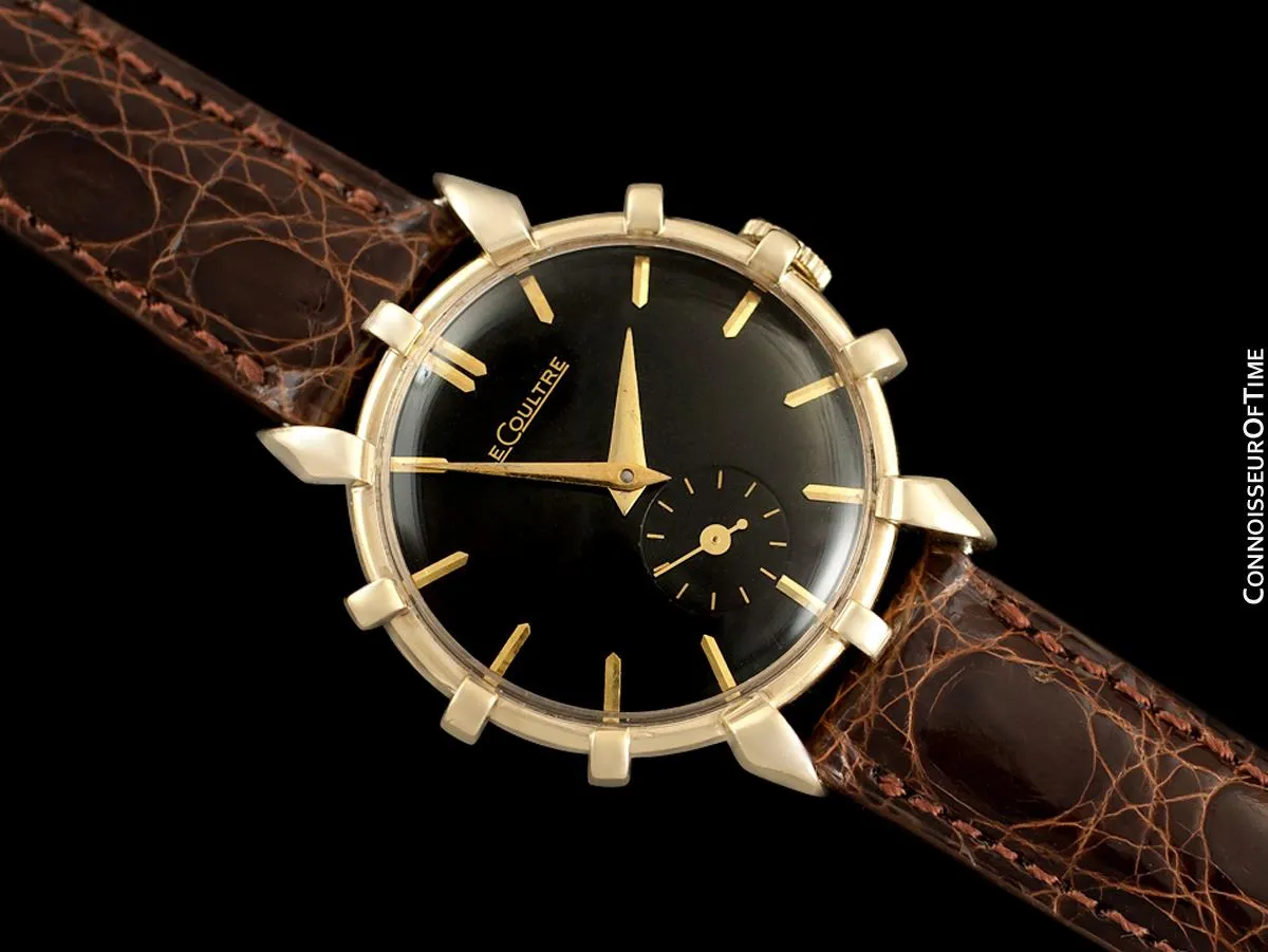 1951 Jaeger-LeCoultre Vintage Mens Watch, Rare Bradley II Model, 14K Gold - The Ships Wheel