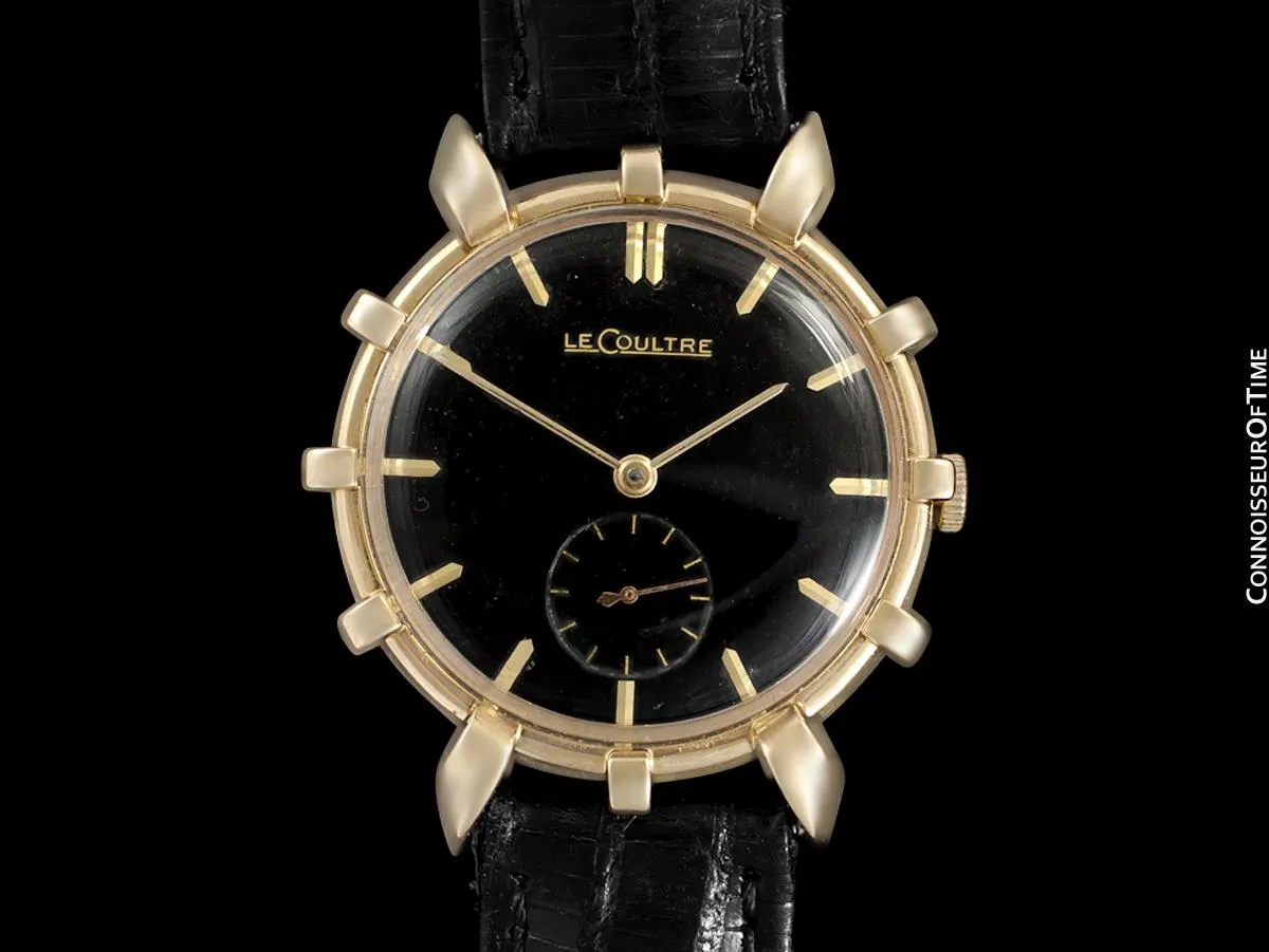 1951 Jaeger-LeCoultre Vintage Mens Watch, Rare Bradley II Model, 14K Gold - The Ships Wheel