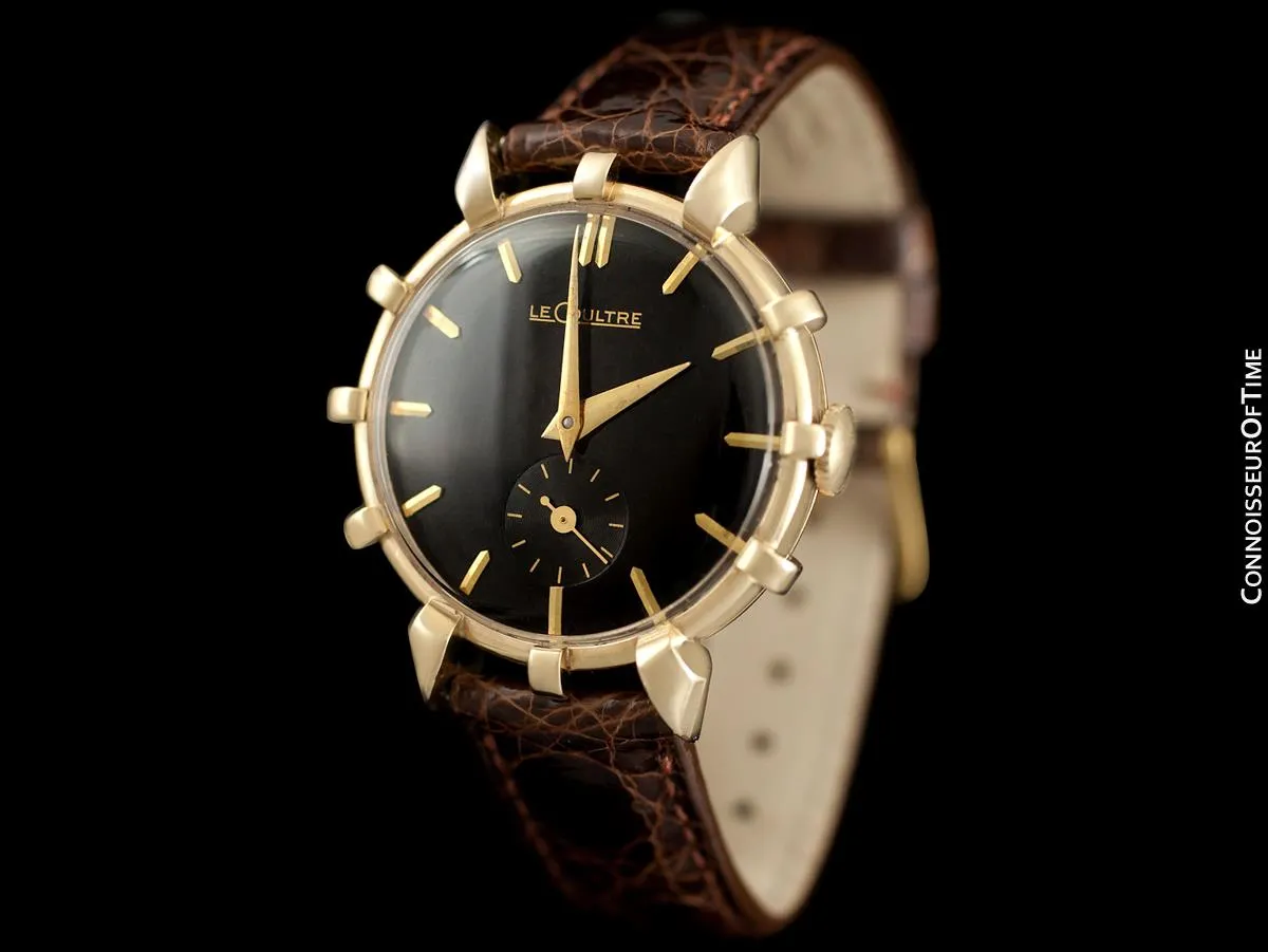 1951 Jaeger-LeCoultre Vintage Mens Watch, Rare Bradley II Model, 14K Gold - The Ships Wheel