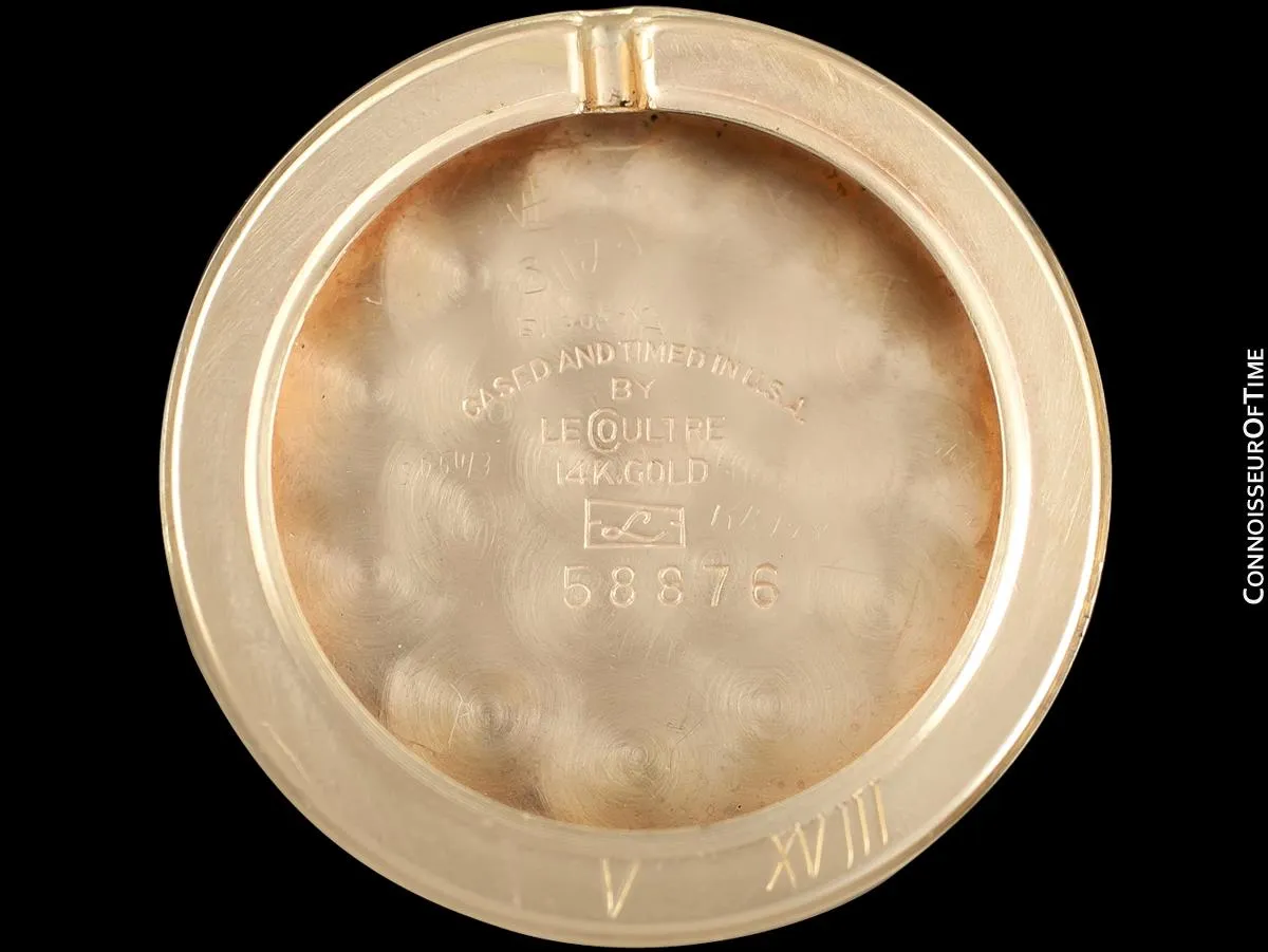 1951 Jaeger-LeCoultre Vintage Mens Watch, Rare Bradley II Model, 14K Gold - The Ships Wheel