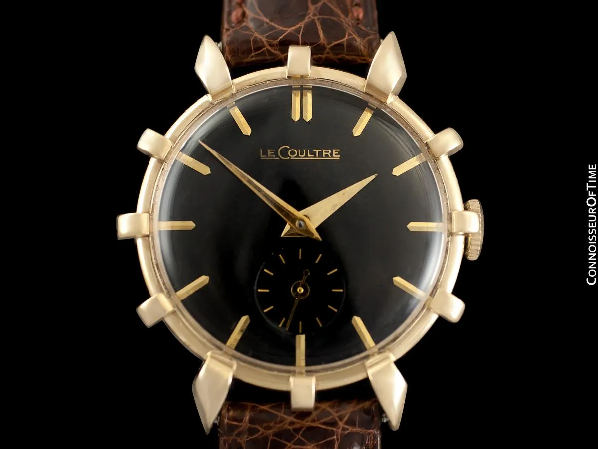 1951 Jaeger-LeCoultre Vintage Mens Watch, Rare Bradley II Model, 14K Gold - The Ships Wheel