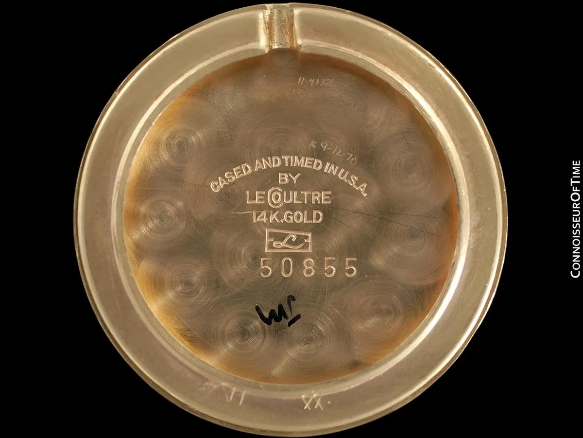 1951 Jaeger-LeCoultre Vintage Mens Watch, Rare Bradley II Model, 14K Gold - The Ships Wheel