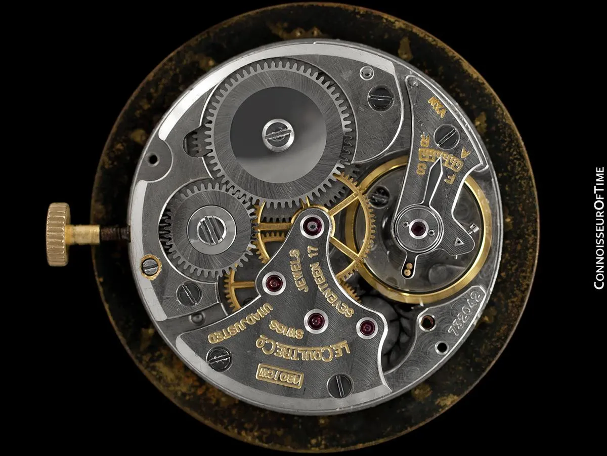 1951 Jaeger-LeCoultre Vintage Mens Watch, Rare Bradley II Model, 14K Gold - The Ships Wheel